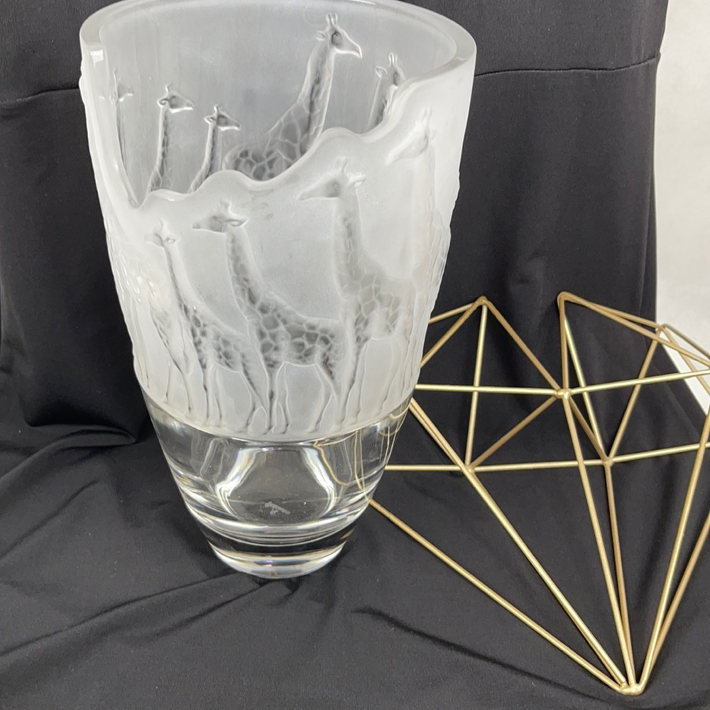 Signed Nachtmann Safari Crystal Vase